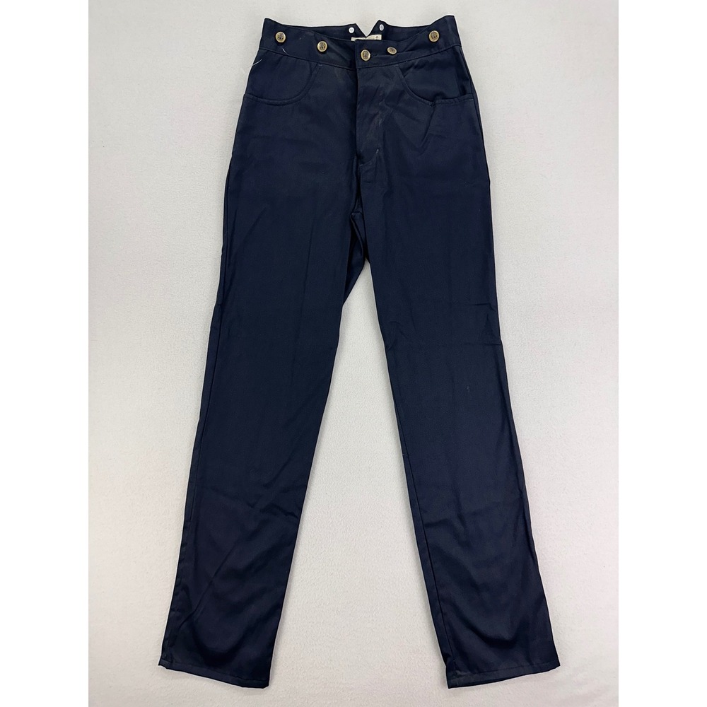 Classic Old West Style Frontier Pants Womens 9‎ Black High Rise Straight Leg